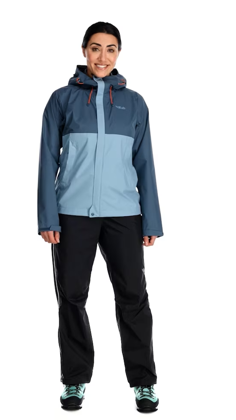 Rab Women's Downpour Eco Jacket in Orion Blue/Citadel-2